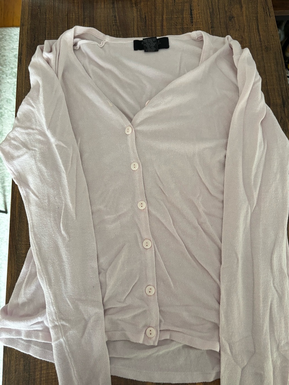 Express Pale Pink button up cardigan